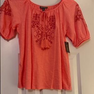 Style & Co. Coral Embroidered Blouse